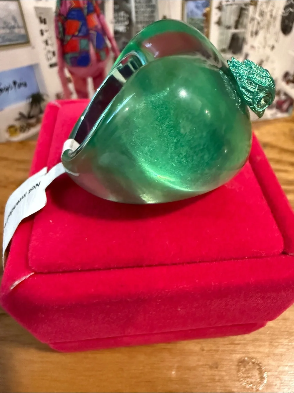 Kurt Geiger Green Heart Ring with Eagle head Accent